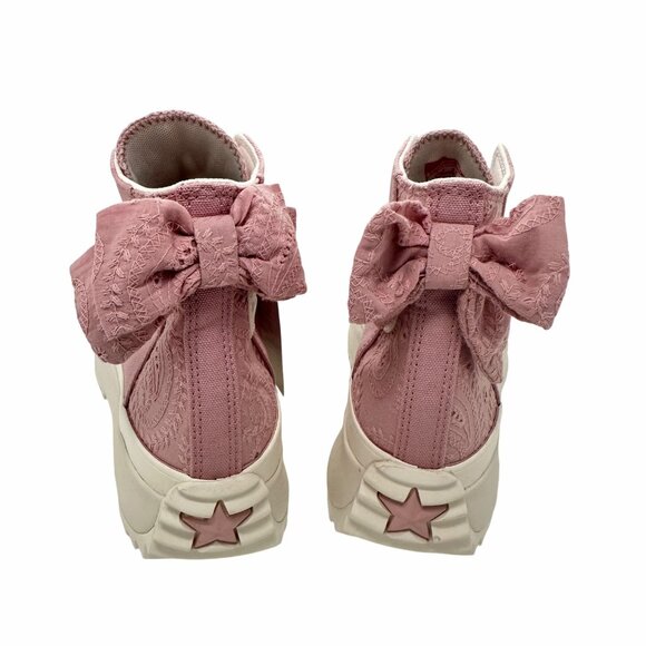 ✨Converse Women Shoes 10.5 Run Star Hike Hi Dusty Pink Embroidered Bow A09781C✨ - Picture 3 of 12